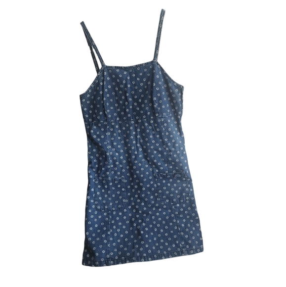 Vintage Blue Floral Mini Dress - Picture 1 of 5